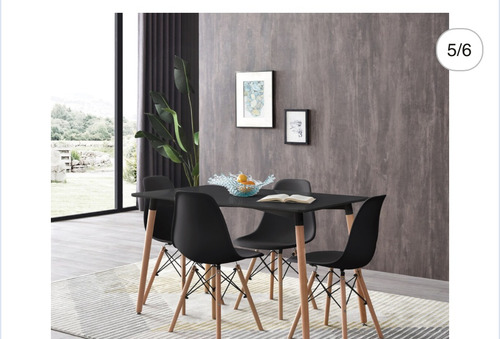 Mesa London / Negro Y Blanco Negra Madera (Usado)