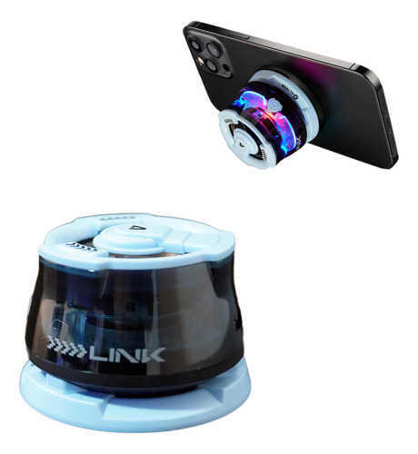 Parlante Bluetooth Portátil Aliver Link Magnético Imán Potencia Calidad Volumen Con Anillo Magnetico Magsafe Celeste
