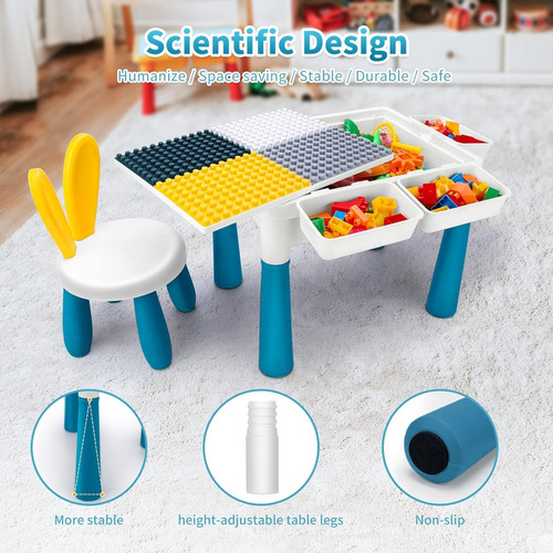 Mesa Didactica Con Juego De Bloques Trae Silla Para Niños