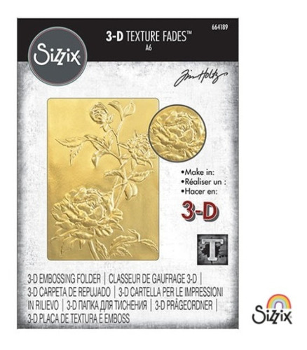 Sizzix Textura se desvanece grabado Vintage 3D tarjeta de cumpleaños Carpeta de grabación en relieve que 