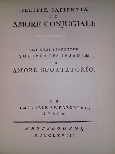 Emanuel Swedenborg Delitiae Sapientiae De Amore Conjugiali
