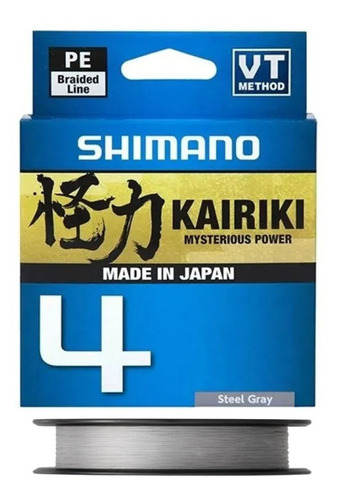 Línea multifilamento Shimano Kairiki 4, 0,16 mm, 15 libras, gris