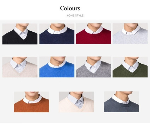 Suéter Caballero Cuello V Varios Colores