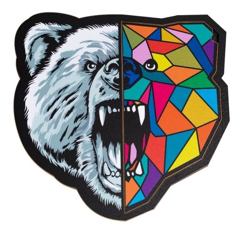 Rompecabezas Puzzle Oso Madera Diseño Juego De Mesa Ingenio