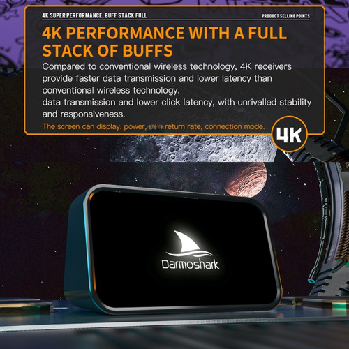 Ratón Inalámbrico Darmoshark M2 Bt5.0 2.4g 4khz Receptor Cab