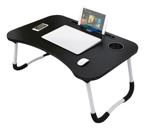 Mesa Para Notebook Portátil Articulada Mdf Grafite Suporte Para Laptop Dobrável Império Imports Home Office Cama Porta Tablet