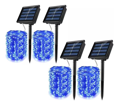 Paquete De 4 Guirnaldas De Luces Solares Para Decoración Nav