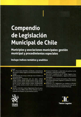 Compendio De Legislación Municipal De Chile / 1°edición 2023