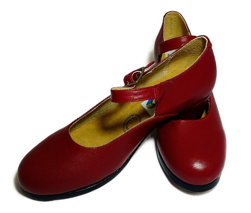 Zapatilla Roja De Danza Folclórica 100% Piel No. 22a28 Envío