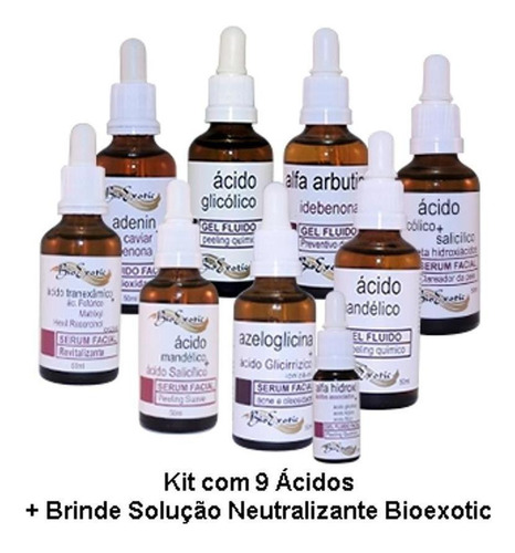 Kit De 9 Clareadores Ácidos E Não Ácidos Bioexotic