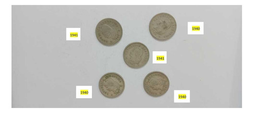 8 Moneda Argentina 10 Centavos Antiguas 1940.41.42