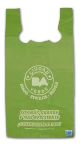 Bolsas Camiseta Ultra Reforza Verde Reutilizable 45x55 X1000