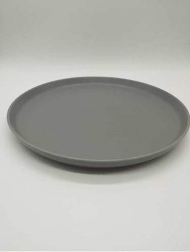 Plato Llano De 28 Cms Porcelana Gris Nordika.