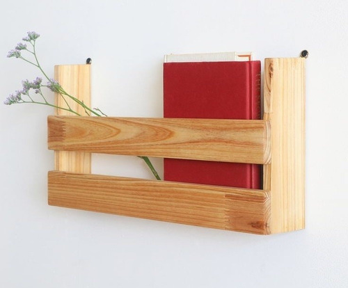 Estante Libros Organizador Madera Pino Pared T