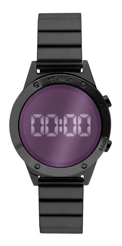 Relógio Sabrina Sato Preto Espelhado Digital Led Euro Aço 