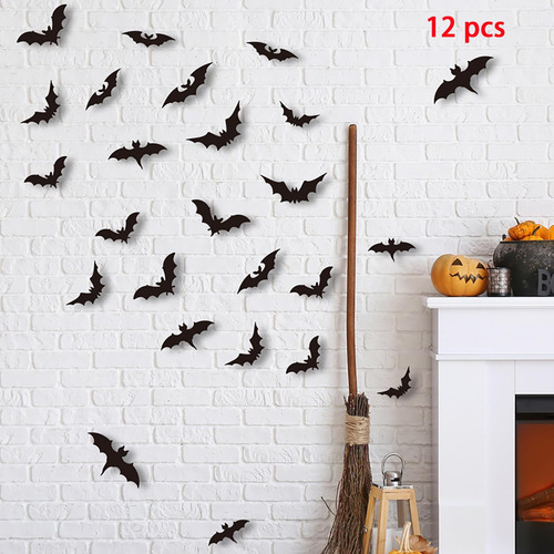 Pegatinas De Pared 3d Halloween Fantasma Murciélagos Arañas