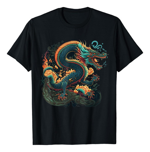 Camiseta Japonesa Del Dragón De La Cultura Asiática China