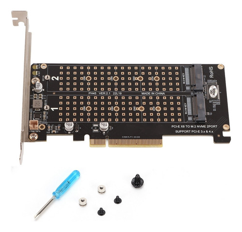 Adaptador Cartão Dual M.2 Nvme Ssd Para Pcie X8 M Disco Rígi
