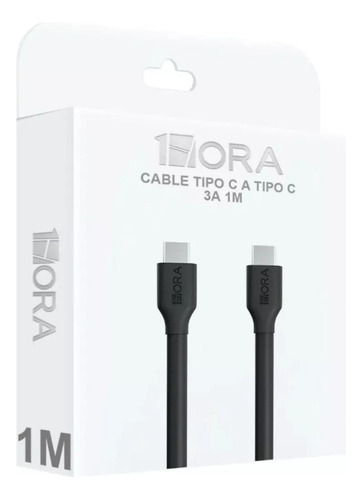 Cable Tipo C A C Usb Carga Rápida 1 Hora Color Negro