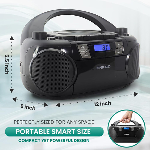 Reproductor De Cd Philco, Con Bluetooth, Cassette, Usb, R...