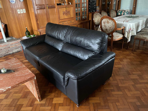 Sillon 3 Cuerpos Cuero 100%!! Negro Como Nuevo