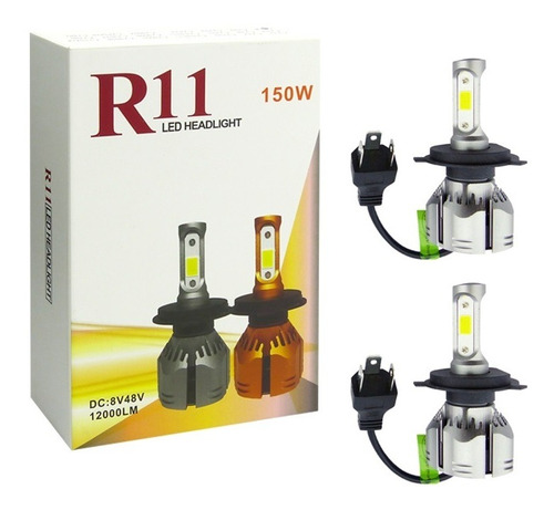 Kit Ampolletas H4 Led 12000lm 12-24v Marca R11 150w Set X2 