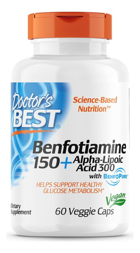 Benfotiamina 150 + Ácido Alfa Lipoico Doctor's Best 60 Cáps