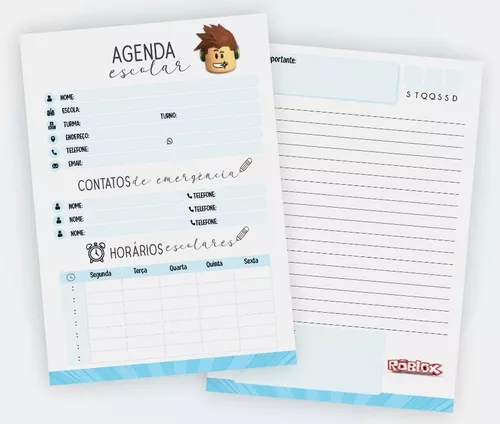 Agenda Escolar (Roblox Man) - Inovar personalizacao