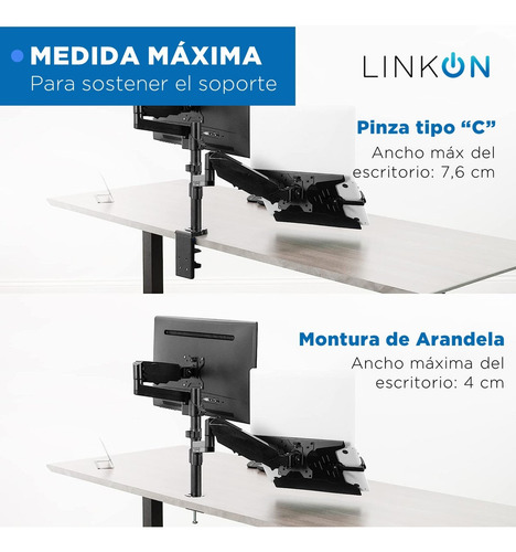 Soporte Brazo Doble Para Monitor Notebook Linkon Escritorio