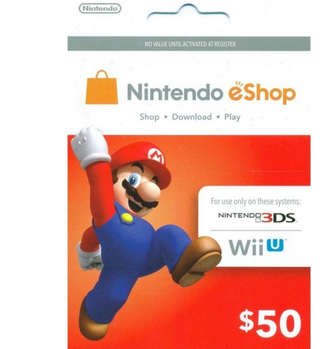 Imagen 1 de 2 de Tarjeta Nintendo Eshop 50 Usd Original Entrega En Minutos