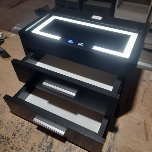 Mesa De Luz Led Dimmer Touch Encendido Táctil Negro
