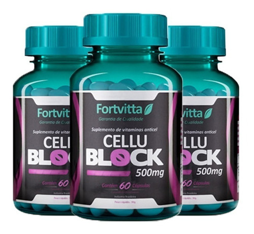 Cellublock 500mg - 60 Cápsulas (3 Unidades) - Fortvitta