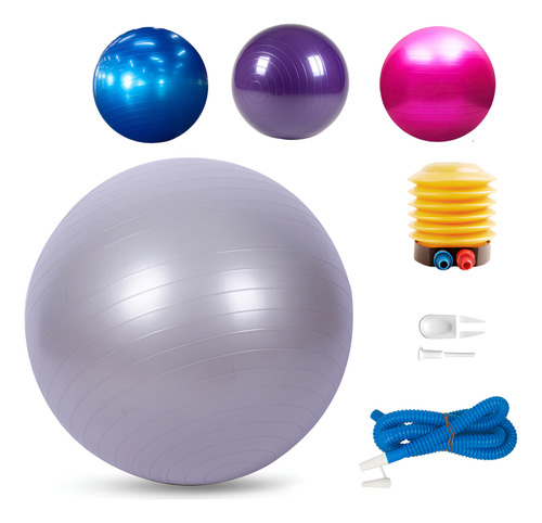Bola Pilates Yoga Fitness Reforçada 65cm Ginástica C/ Bomba