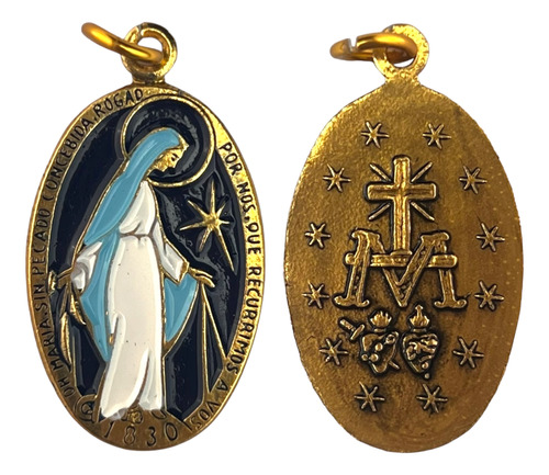 Medalla Escapulario Virgen Milagrosa Aluminio Cobrizo