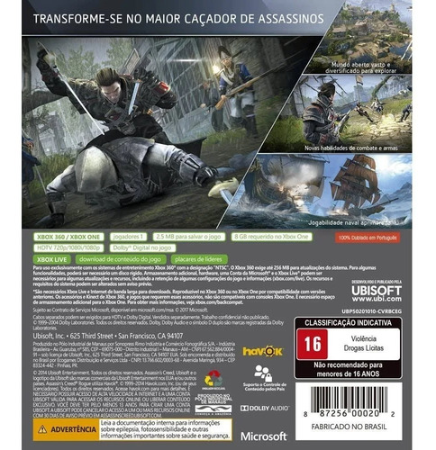 Assassin's Creed Rogue Xbox One Original Novo Mídia Física