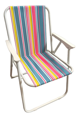Silla Alta Plegable Acero Playa / Jardin/ Balcon/ Camping
