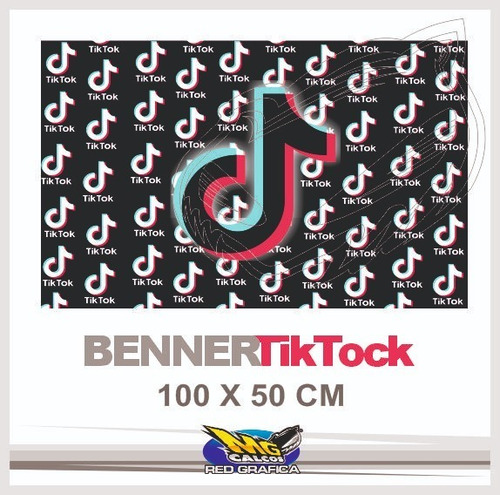 Banner Gigantografía Tiktok Impresa En Lona 100 X 50 Cm