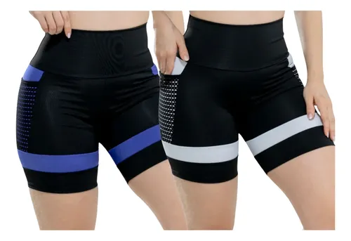 Kit 2 Shorts Feminino Academia Com Bolsos Laterais Conforto