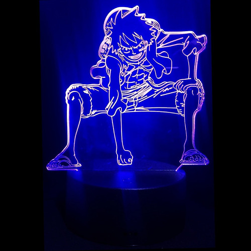 Lámpara Luz Led 3d Rgb Figura De Monkey D Luffy
