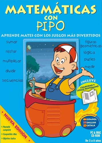 Pc - Pipo Matemáticas - Edad 3 A 8 Años (envio Gratis)