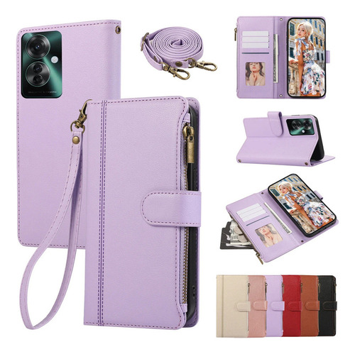 Funda De Piel Tipo Cartera Con Cierre Cruzado Con
