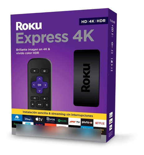 Imagen 1 de 4 de Roku Express 4k Streaming Tv Uhd Hdr Con Control Remoto