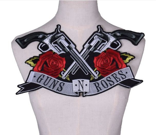 Espaldera Bordada Guns N' Roses 21x33 Cm - Rock - Música