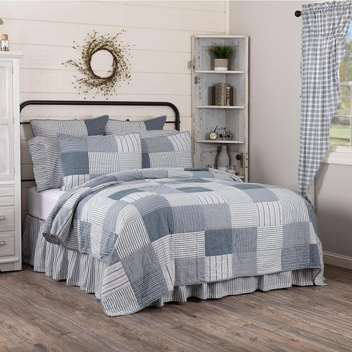 Vhc Brands Sawyer Mill Patchwork Chambray Cotton Farmhouse B