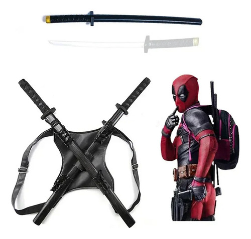 Deadpool Cuchillos Dobles Ninja Samurai Accesorios 60cm 2024