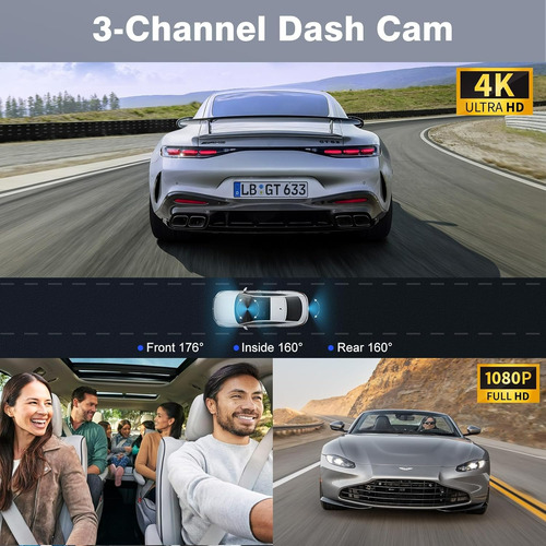 Câmera Automotiva Miden X5 4k Frontal Traseira E Interna