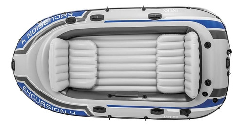 Bote Inflable Intex Excursión Para 4 Personas Color Gris