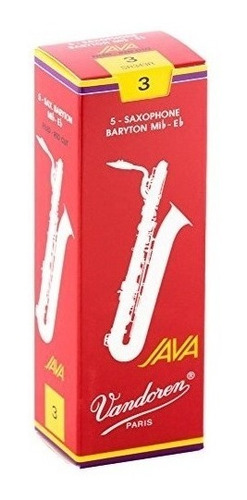 Vandoren Sr343r Bari Sax Java Red Reeds Strength 3 Box Of