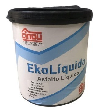Imagen 1 de 1 de Asfalto Liquido Ekoliquido 1 Galon Cindu Color Cod: 8505040