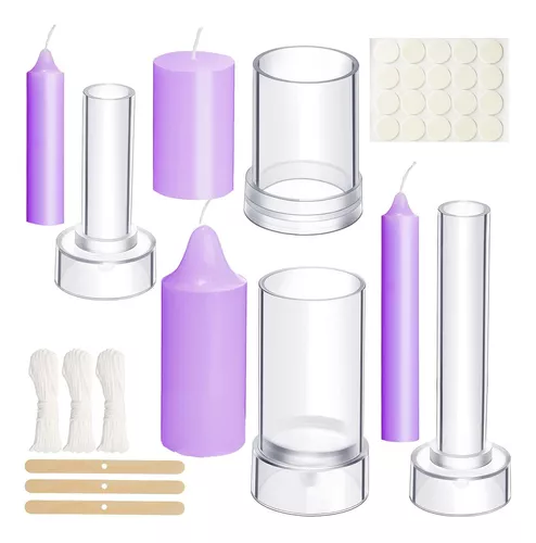 4 Moldes Cilíndricos Para Velas Cónicas, Moldes De Plást.